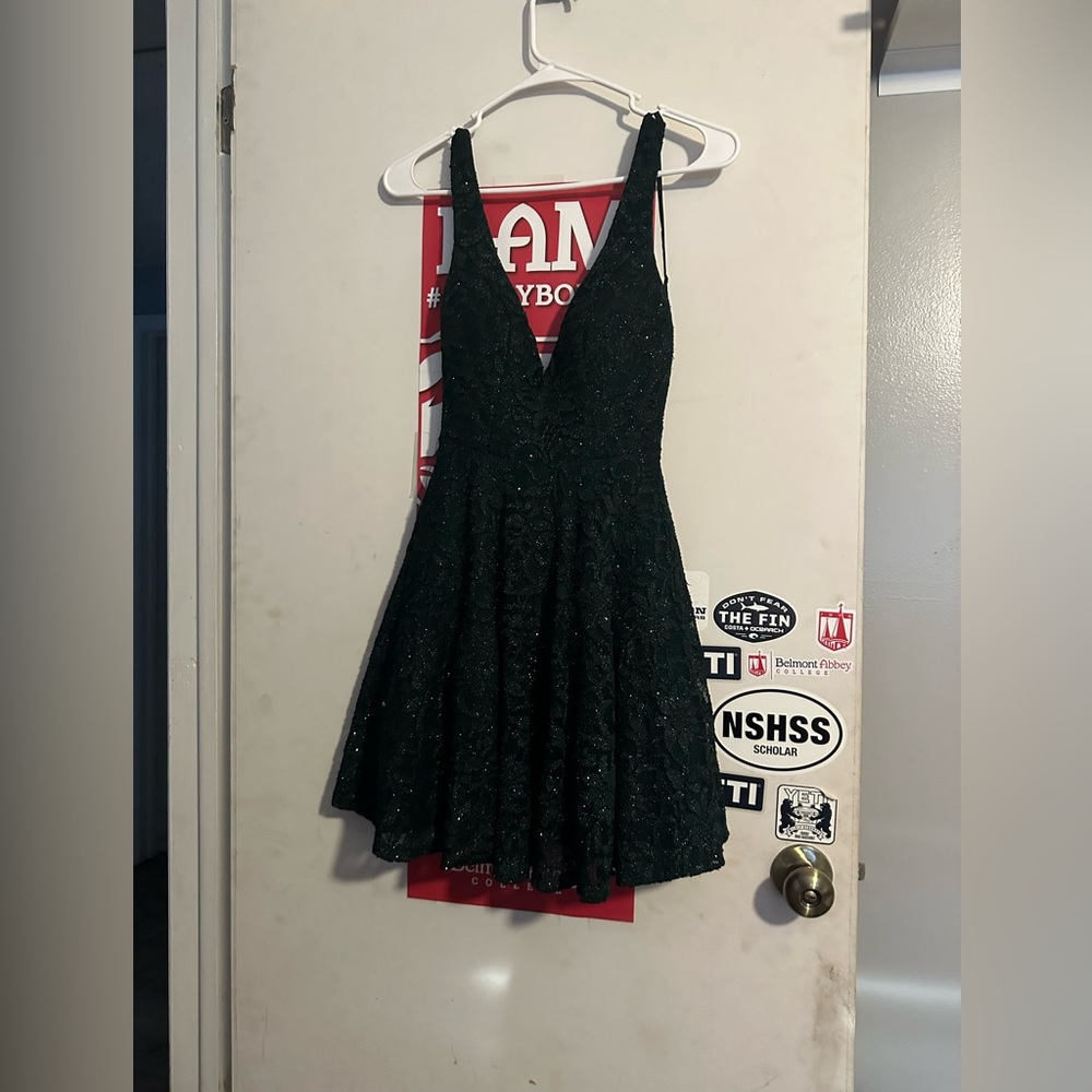 olive green homecoming dress